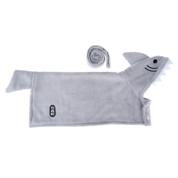 TIAKI Hundebademantel Hai - ca. 40 cm Rückenlänge