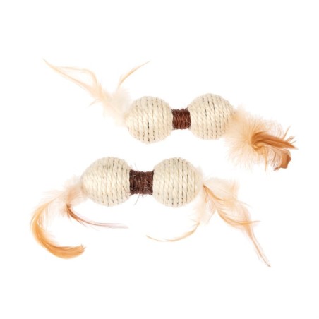 TIAKI Katzenspielzeug Sisal-Hantel Set - 2 Stück