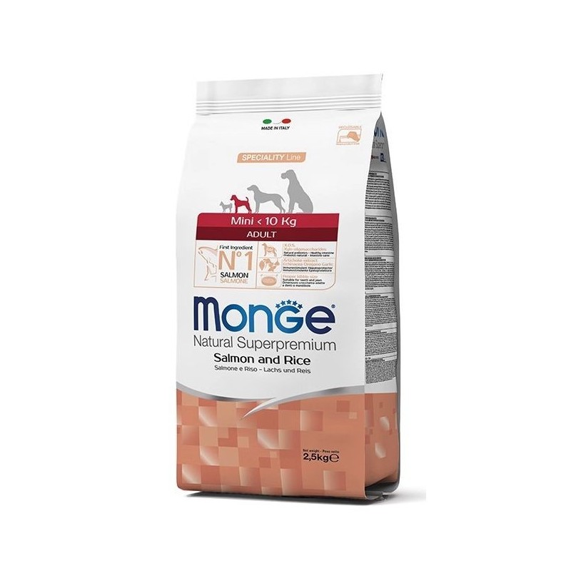 MONGE Mini Hundefutter Lachs mit Reis 2,5 kg