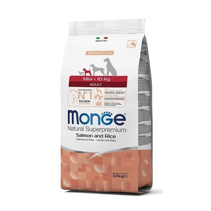 MONGE Mini Hundefutter Lachs mit Reis 2,5 kg