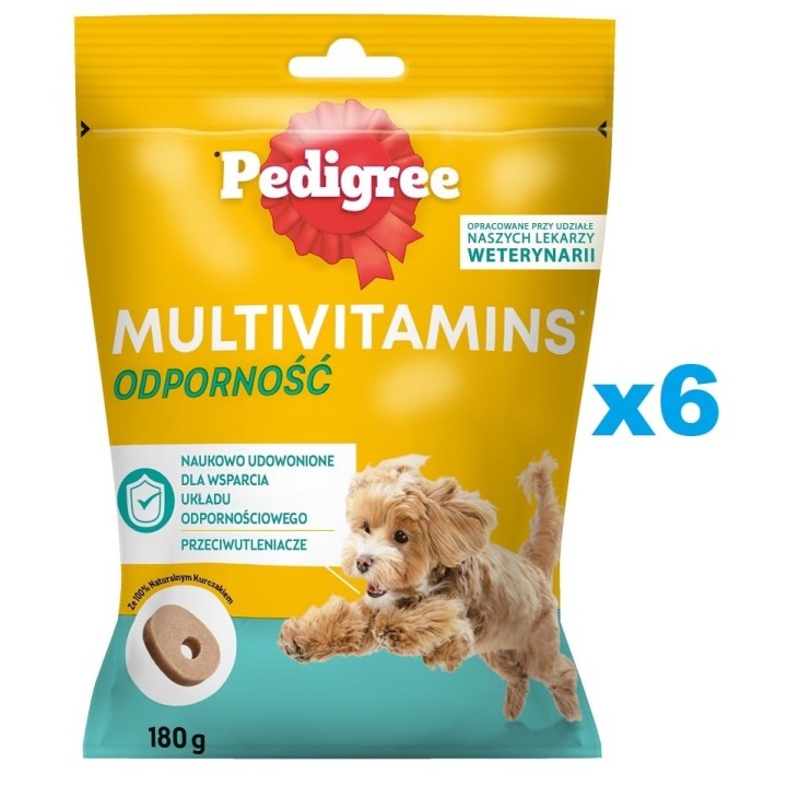 PEDIGREE Multivitamins Immunsystem 6x180g: Ergänzungsfutter für erwachsene Hunde mit Huhn
