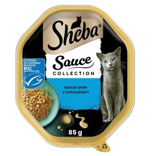 SHEBA Sauce Collection 22x85 g Nassfutter mit Thunfisch in Soße für adulte Katzen