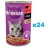 WHISKAS Adult 24x400g: Nassfutter mit Rind in Soße für adulte Katzen