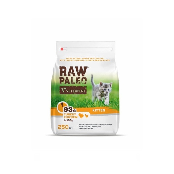 VETEXPERT Raw Paleo Kitten Turkey&amp,Chicken für Kätzchen Pute, Huhn 250 g