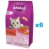 WHISKAS Adult 6x1,4 kg Trockenfutter mit Rindfleisch für adulte Katzen