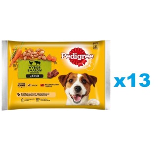 PEDIGREE Mix mit Gemüse 52x100g: Nassfutter für Hunde, Huhn und einer Mischung aus Rind und Leber in Sauce