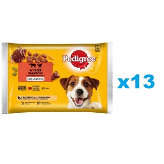 PEDIGREE Adult Mix 52x100g: Nassfutter für adulte Hunde mit Rindfleisch und Leber und mit Geflügel, in Gelee.