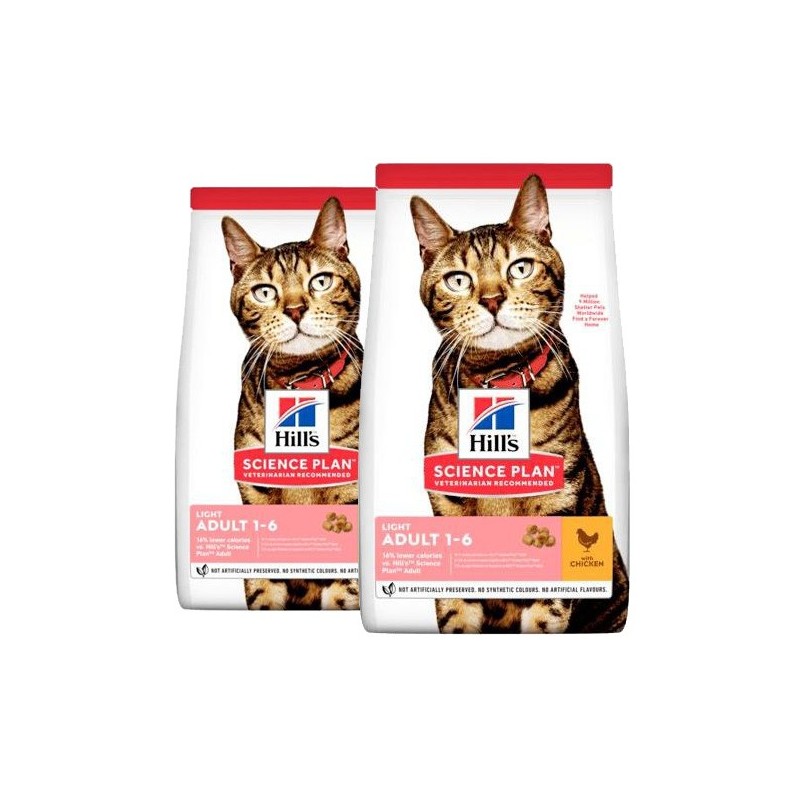 HILL'S Science Plan Feline Adult Light Chicken 20 kg (2 x 10 kg)