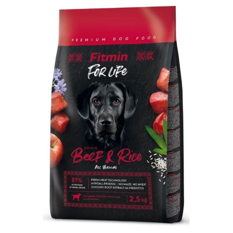 FITMIN Dog For Life Adult Beef Rice 2,5 kg