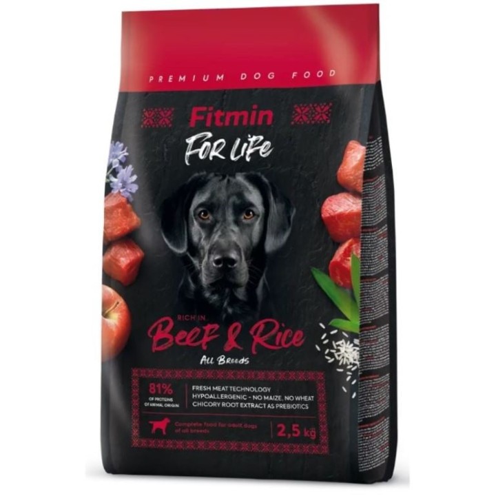 FITMIN Dog For Life Adult Beef Rice 2,5 kg
