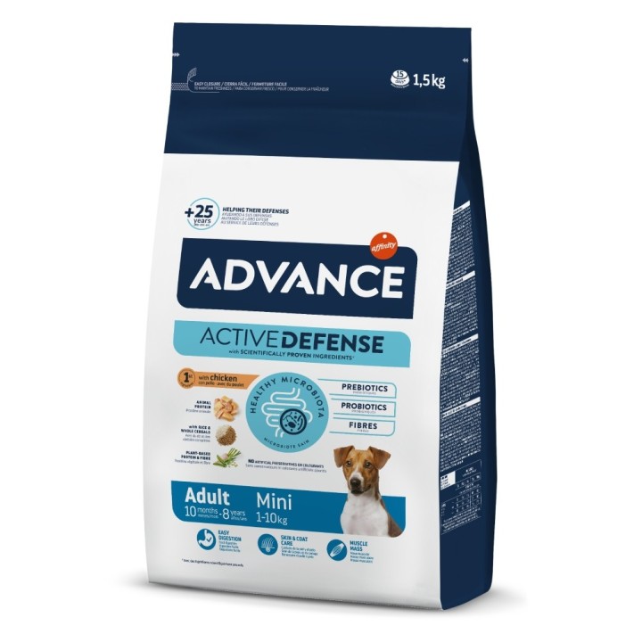 Advance Mini Adult mit Huhn & Reis - Sparpaket: 3 x 1,5 kg