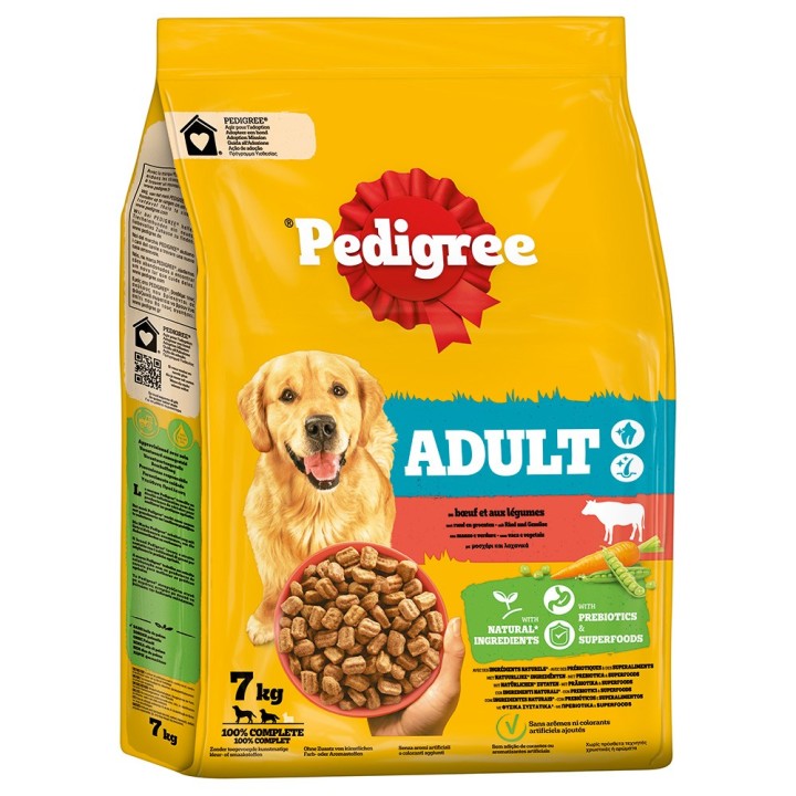 Pedigree Trockenfutter zum Sonderpreis! - 7 kg Adult mit Rind & Gemüse