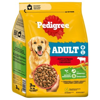 Pedigree Trockenfutter zum Sonderpreis! - 3 kg Adult mit Rind & Gemüse