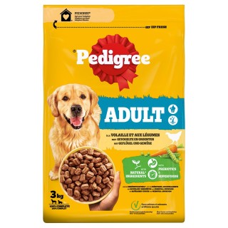 Pedigree Trockenfutter zum Sonderpreis! - 3 kg Adult Geflügel & Gemüse