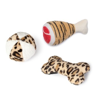 Karlie Hundespielzeug Tigerkeule - 3er Set (Ball, Knochen, Keule)