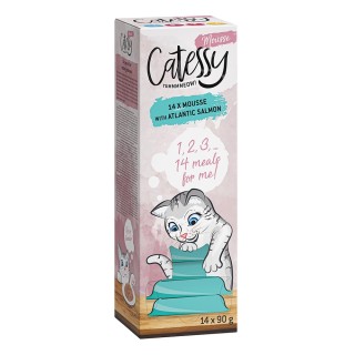 Catessy Mousse Schälchen 14 x 90 g 2 + 1 GRATIS! - mit Atlantiklachs