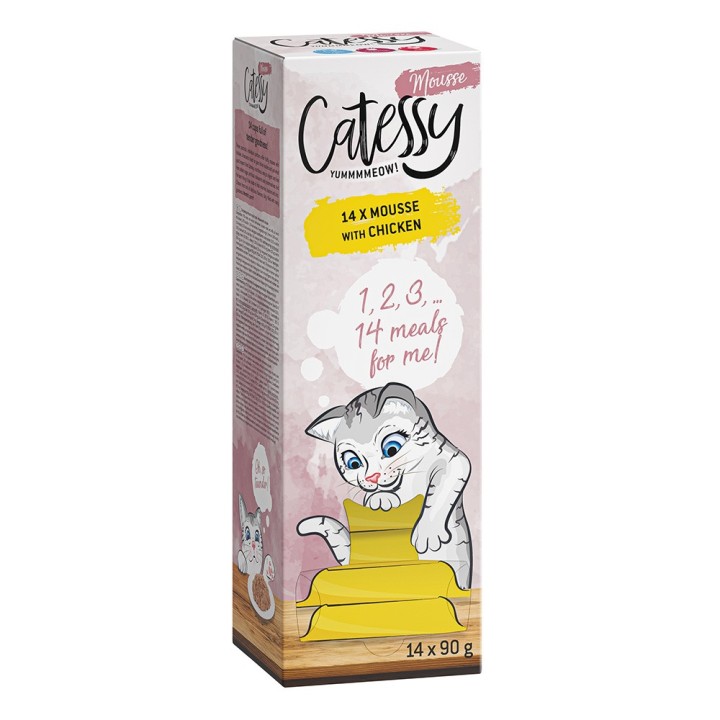 Catessy Mousse Schälchen 14 x 90 g 2 + 1 GRATIS! - mit Huhn