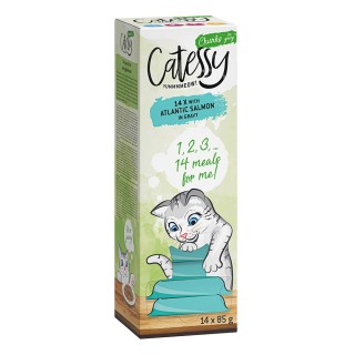 Catessy Häppchen in Sauce Schälchen 14 x 85 g 2 + 1 GRATIS! - mit Atlantiklachs