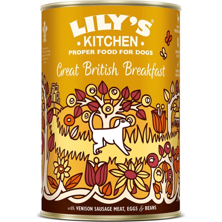Lily's Kitchen Great British Breakfast mit Wild, Schinken und Bohnen Dose - 400 g