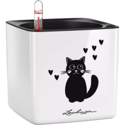 Lechuza Tischgefäß CUBE Glossy CAT 14 - weiß-highgloss