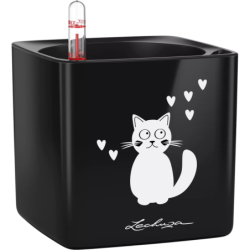 Lechuza Tischgefäß CUBE Glossy CAT 14 - schwarz-highgloss