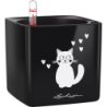 Lechuza Tischgefäß CUBE Glossy CAT 14 - schwarz-highgloss