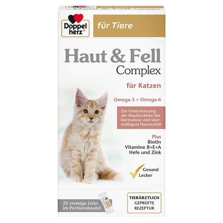 Doppelherz Haut & Fell Complex für Katzen - 50 x 10 g
