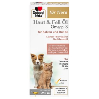Doppelherz Haut & Fell Öl für Katzen und Hunde - 2 x 250 ml