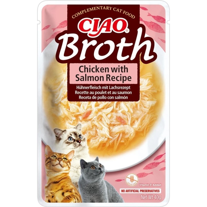 INABA CIAO Broth Hühner- und Lachsbouillon für Katzen 40g