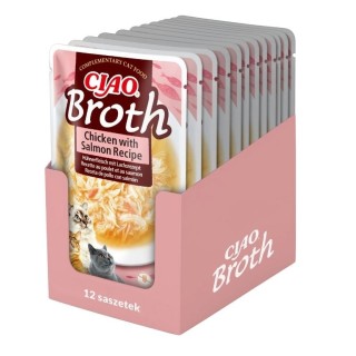INABA CIAO Broth Hühner- und Lachsbouillon für Katzen 12x40g