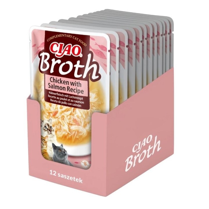 INABA CIAO Broth Hühner- und Lachsbouillon für Katzen 12x40g