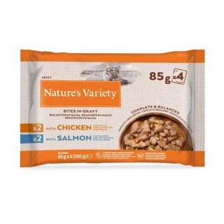 Nature's Variety Bites in Soße 44 x 85 g  - mit Huhn und Lachs