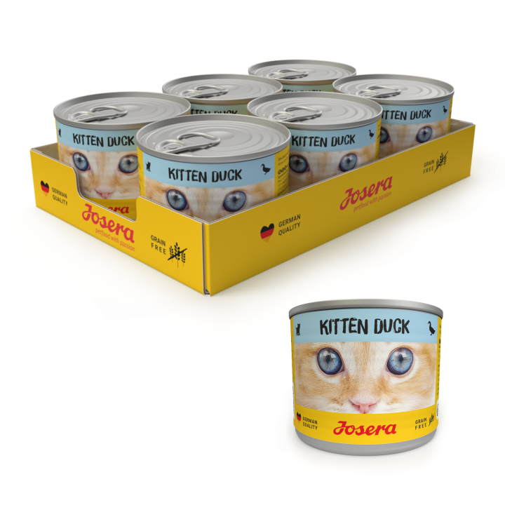 JOSERA Kitten Ente Nassfutter für Kätzchen 200 g Dose 6+1 GRATIS!