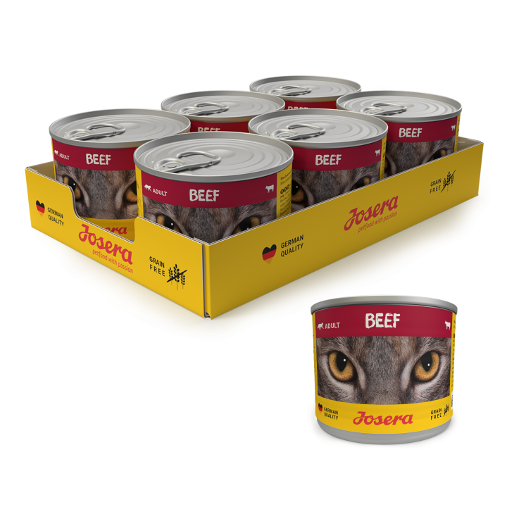 JOSERA Cat Rind Nassfutter für Katzen 200 g Dose 6+1 GRATIS!
