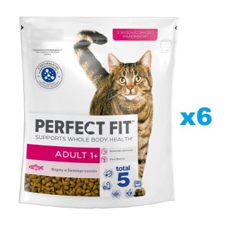 PERFECT FIT (Adult 1+) 6x750g Reich an Lachs – Trockenfutter für Katzen