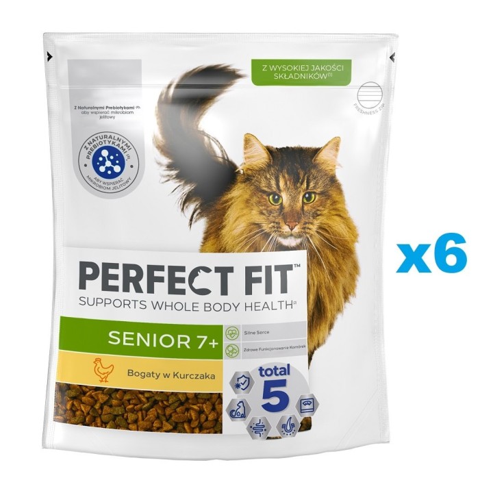 PERFECT FIT (Senior 7+) 6x750 Reich an Huhn – Trockenfutter für ältere Katzen