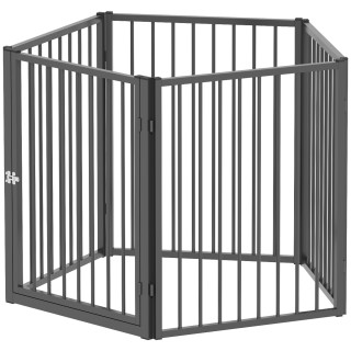 PawHut Hundepark, 5-teiliges, modulares und faltbares Gehege aus Metall, 76H cm mit Tür, Zaun für Katzen, Welpen und kleine T