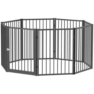 PawHut Parc für Hunde, 8-teiliges modulares und faltbares Hundegatter, tragbares Metallgehege 76H cm mit Tür, Zaun für Katzen