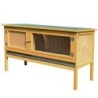 PawHut Kaninchenkäfig Kaninchenstall Außen 2 Türen erhöhte Füße herausnehmbare Schublade unten aus Massivholz 115 x 44,3 x 65