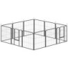 PawHut Hundepark, 12-Panel modularer und klappbarer Hundezwinger, tragbarer Stahlzwinger 60H cm mit 2 Türen, Zaun für kleine