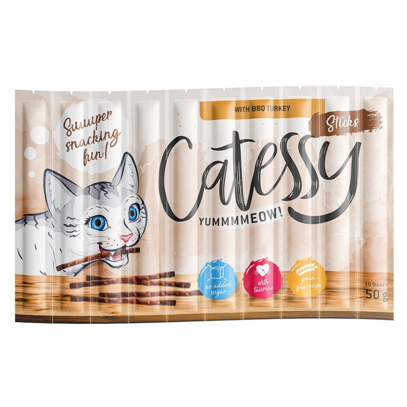 Sparpaket Catessy Sticks 150 x 5 g - mit BBQ Pute