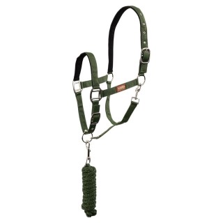 Set aus Halfter und Führstrick für Pferde mit Karabinerhaken Premiere