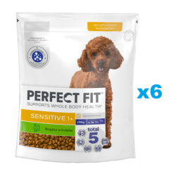 PERFECT FIT Sensitive 1+ 6x825g: Trockenvollnahrung mit Truthahn für adulte Hunde kleiner Rassen