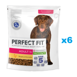 PERFECT FIT Adult 1+ 6x825g: Trockenvollnahrung mit Huhn für adulte Hunde großer Rassen