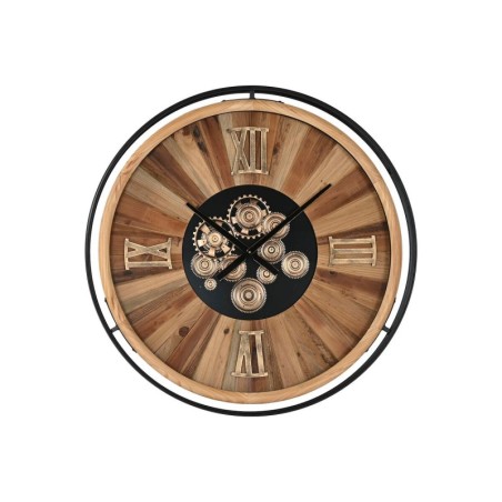 Wanduhr Home ESPRIT Schwarz natürlich Kristall Kiefernholz 87,2 X 8 X 87,2 cm