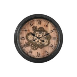Wanduhr Home ESPRIT Schwarz Gold natürlich Kristall Eisen Vintage 67 x 9 x 67 cm