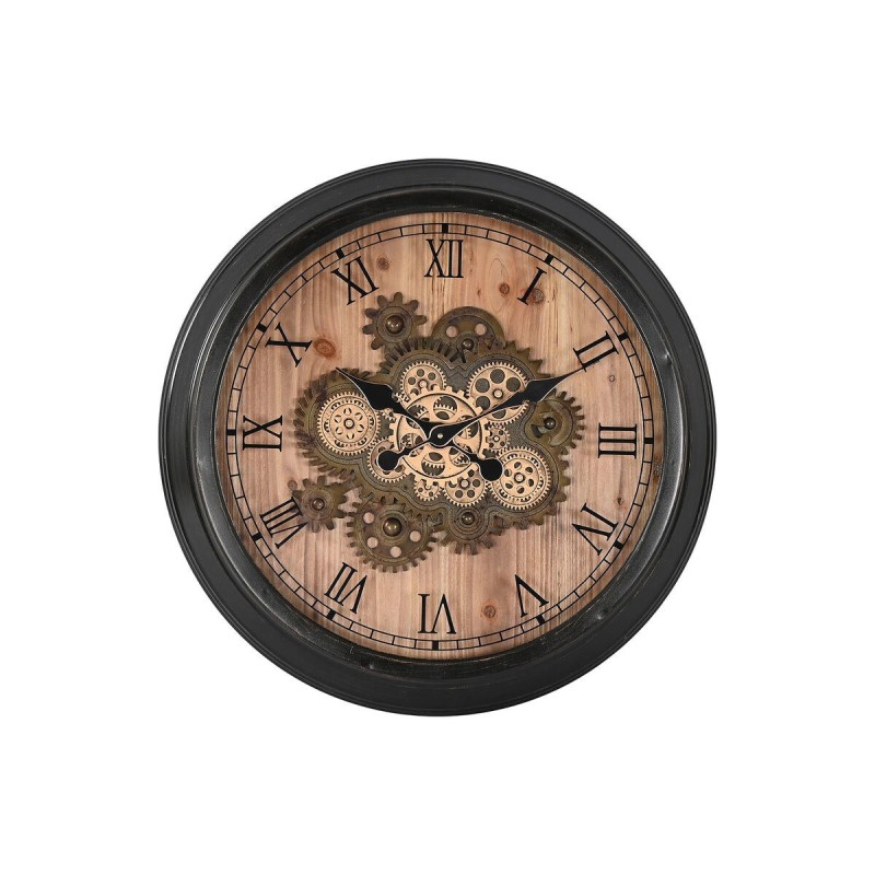 Wanduhr Home ESPRIT Schwarz Gold natürlich Kristall Eisen Vintage 67 x 9 x 67 cm