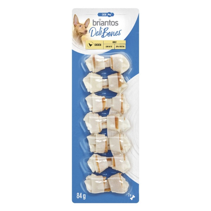 Briantos Deli Bones Chicken knotted 7 x 5 cm für Hunde - Sparpaket 21 x 5 cm (252 g)