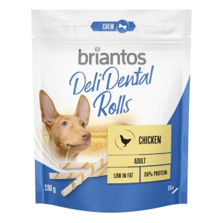 Briantos Deli Rolls Dental ca. 12,7 cm ⌀ 1,7 cm für Hunde  - Sparpaket: 2 x 190 g