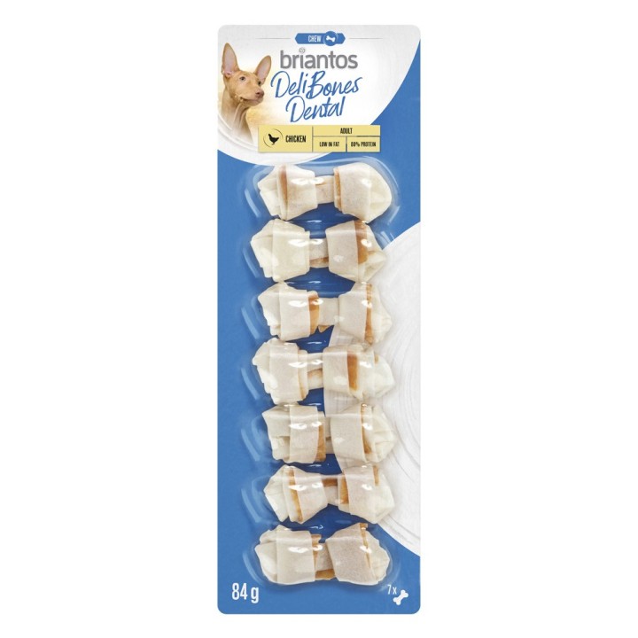 Briantos Deli Bones Dental knotted für Hunde - Sparpaket 21 x 5 cm (252 g)